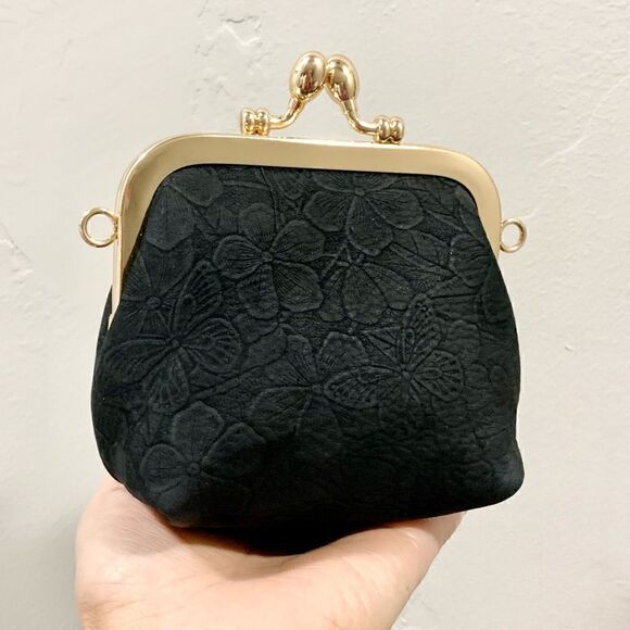 Handmade Genuine NuBuck Leather Floral Embossed Wristlet/Coin Pouch/Crossbody - Picture 7 of 14